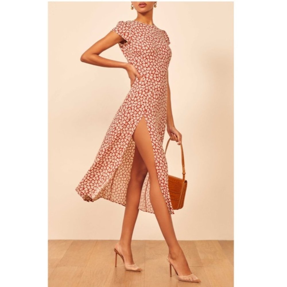 Reformation Gavin Midi Dress - Grenadine US4